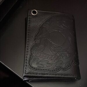 Spencer's Black Skull Embossed Wallet